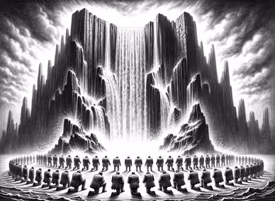 Bow before the Waterfall of Eternity, Dall-E 3